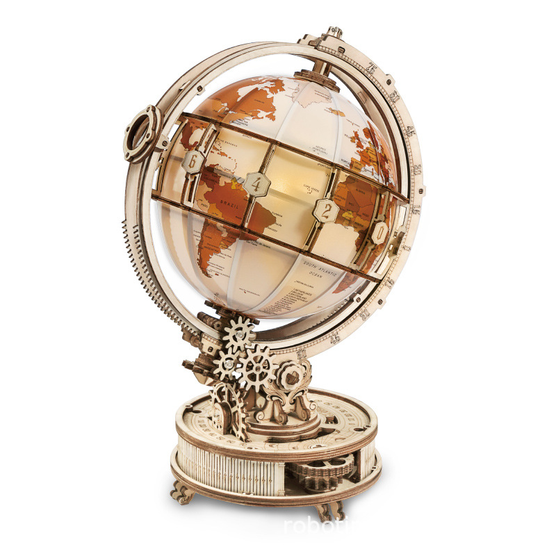 Handmade Diy Three-dimensional Jigsaw Puzzle Decompression Toy Gift Small Earth Night Light Creative Gift Wooden Handicraft