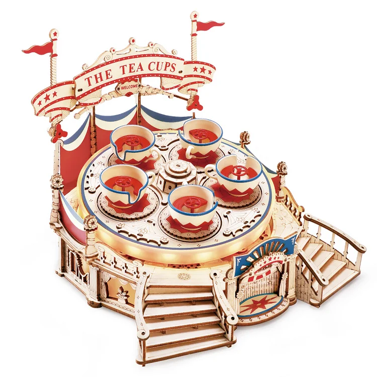 Wooden octave box assembly toy stereo puzzle manual diy model music box rotatable birthday gift
